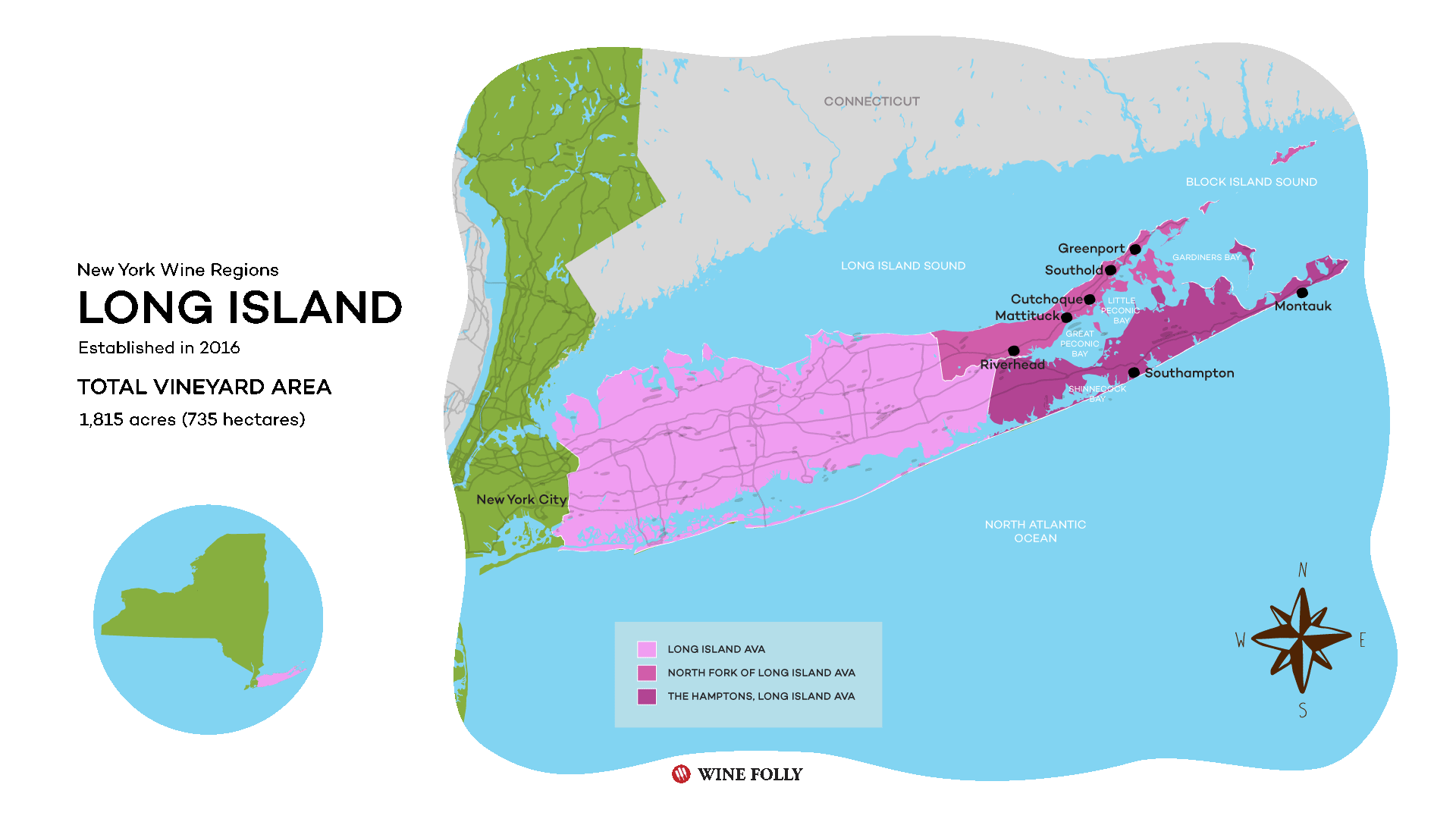 Long Island Ava New York Wine Regions Wine Folly